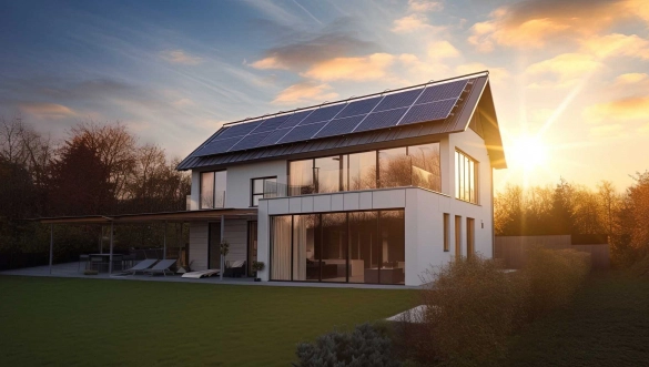 Dom so solárnymi panelmi využíva slnečnú energiu